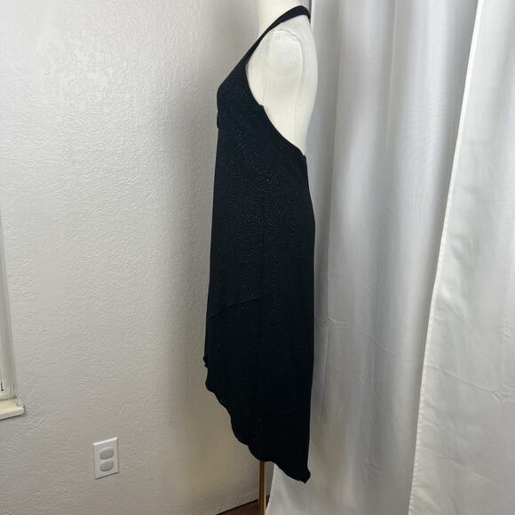 VTG City Triangles Dress Womens Large Glitter Babydoll Halter Hi Low Y2K Fairy - Picture 5 of 12